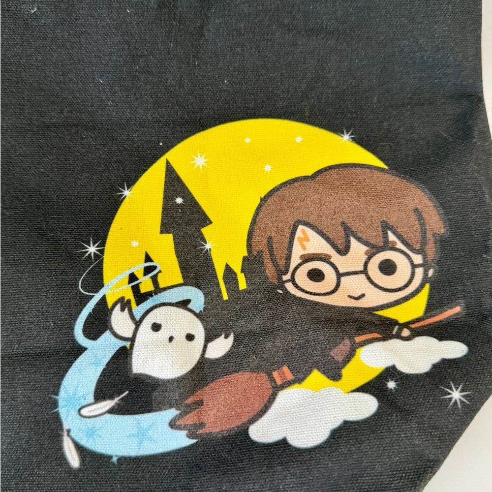 Harry Potter Sorcerer’s Stone Kawaii Tote Bag Black Reusable Book Bag